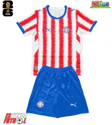 Paraguay Primera Equipación Niños Mundial 2026 Manga Corta (+ Pantalones cortos)